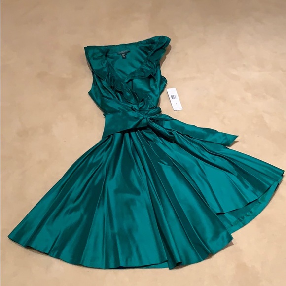 Lauren Ralph Lauren Dresses & Skirts - Lauren Ralph Lauren Green Taffeta Wrap Dress NWT